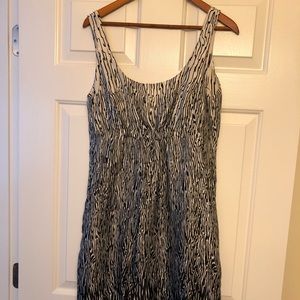 Zara black & white Zebra print silk dress in size M